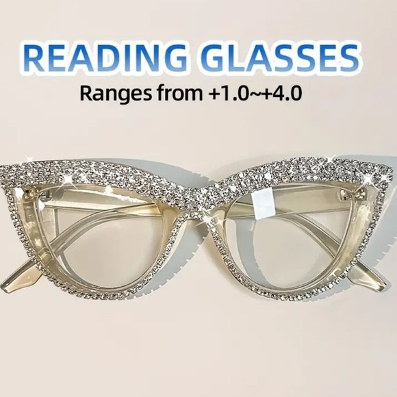 👓📖 Elegant Cat Eye Reading Glasses with Rhinestone Embellishments - Picture 1 of 6